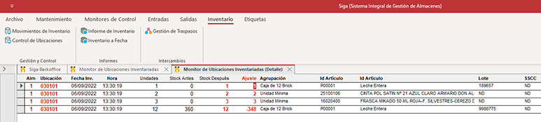 SIGA. Sistema Integral de Gestion de Almacenes.