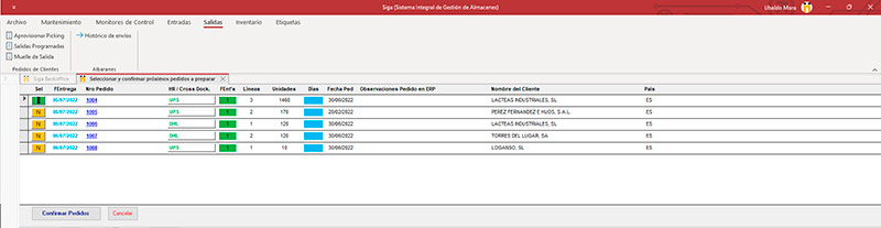 SIGA. Sistema Integral de Gestion de Almacenes.
