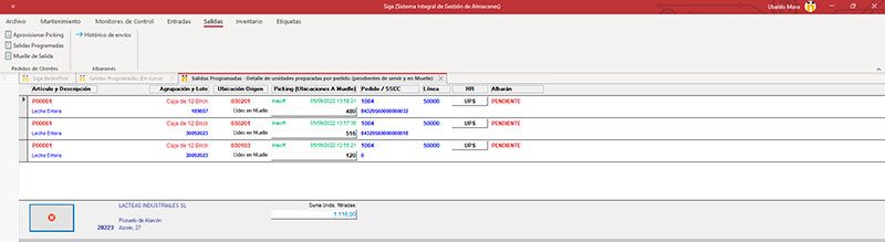 SIGA. Sistema Integral de Gestion de Almacenes.